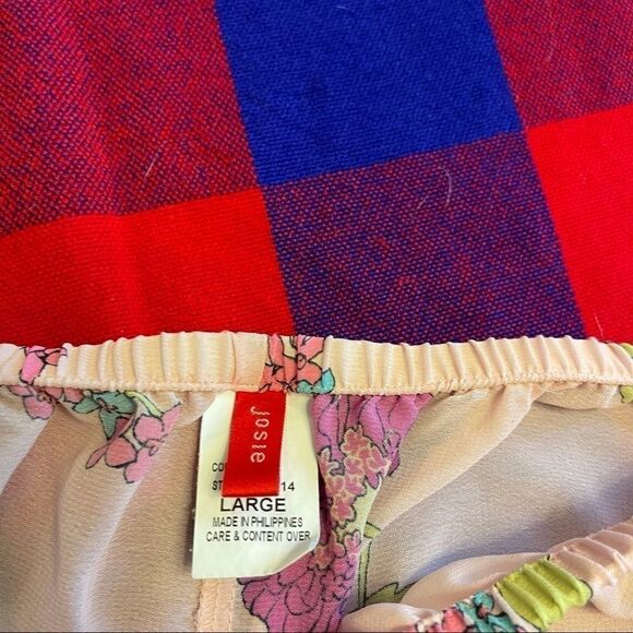 Josie Sheer Floral Pink Pajama Pants Size Large - Picture 6 of 7